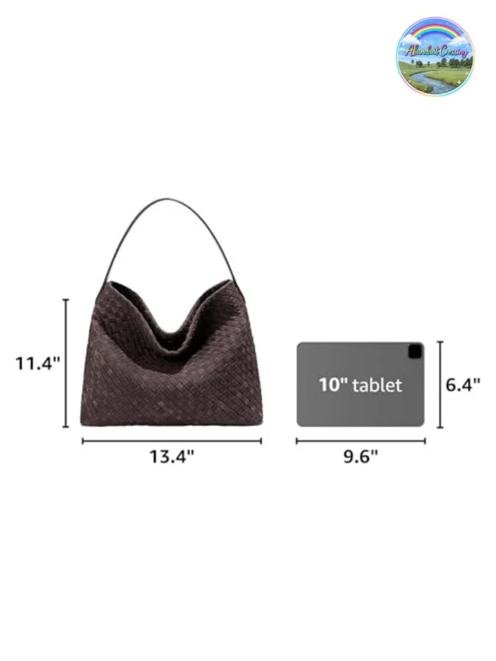 Woven Faux Leather Hobo Shoulder Bag Tote Handbag for Women Work Travel